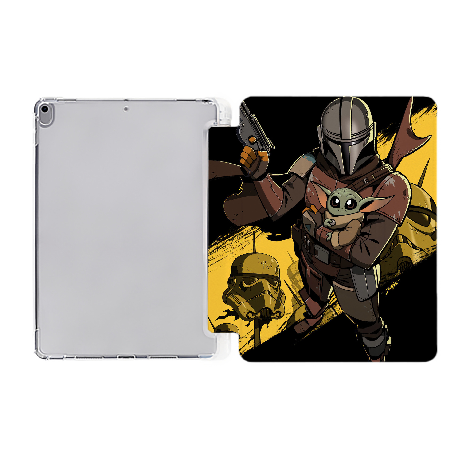 （画像用） スター・ウォーズ Star Wars IPad ケース ペン収納付き 三つ折りスタンド PUレザー×シリコン 対応機種9.5/10.5/10.9インチ
